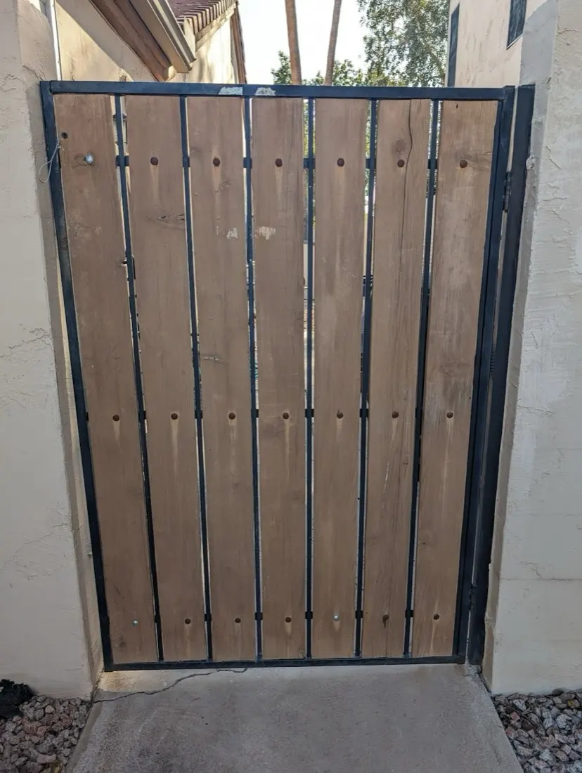Gate with cedar slats: before
