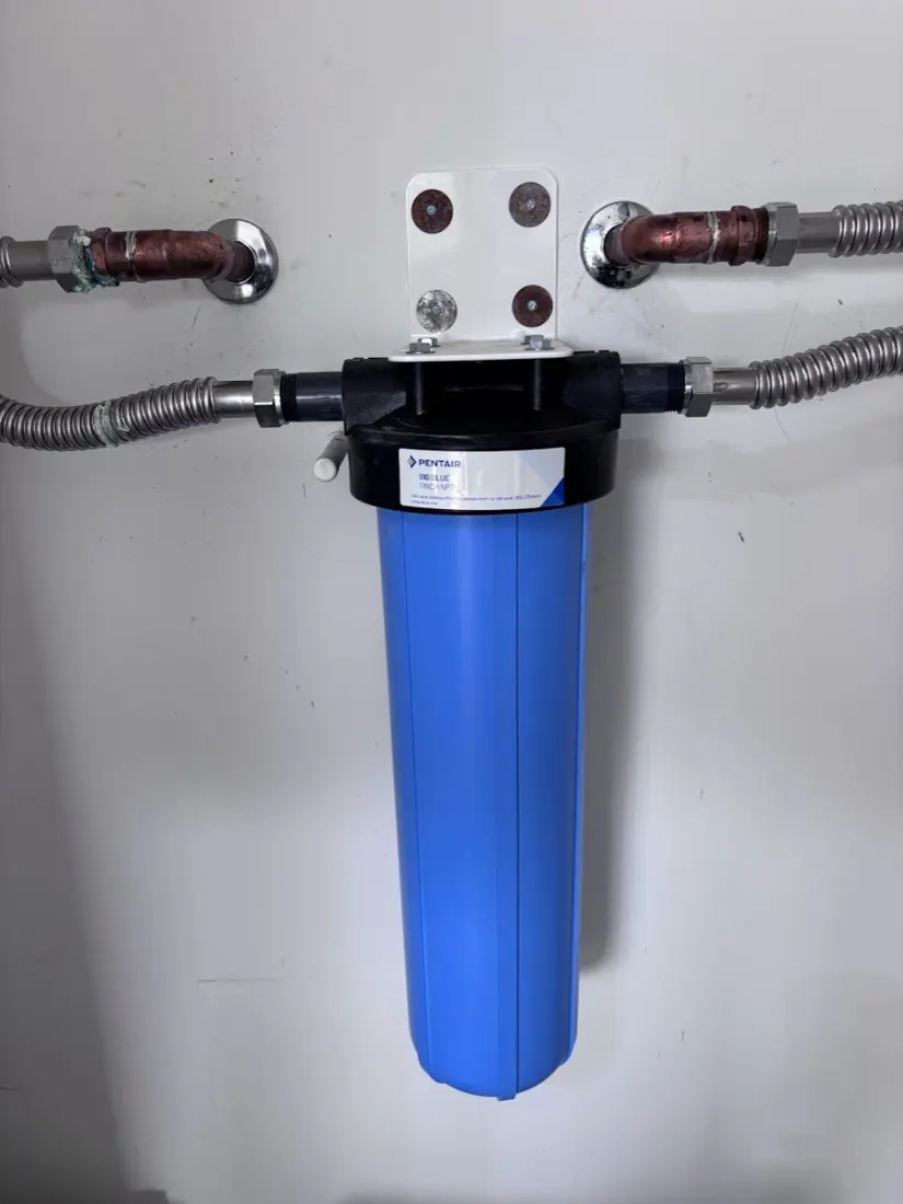 Whole-house sediment water filter installed
