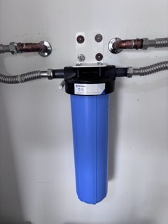 Whole-house sediment water filter installed